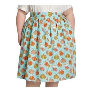 MODCLOTH X Marisol Ladybug Pleated Swing Skirt NEW Novelty